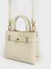 Turn-Lock Tote Bag - Cream