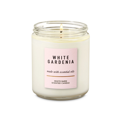 White Gardenia Single Wick Scented Candle